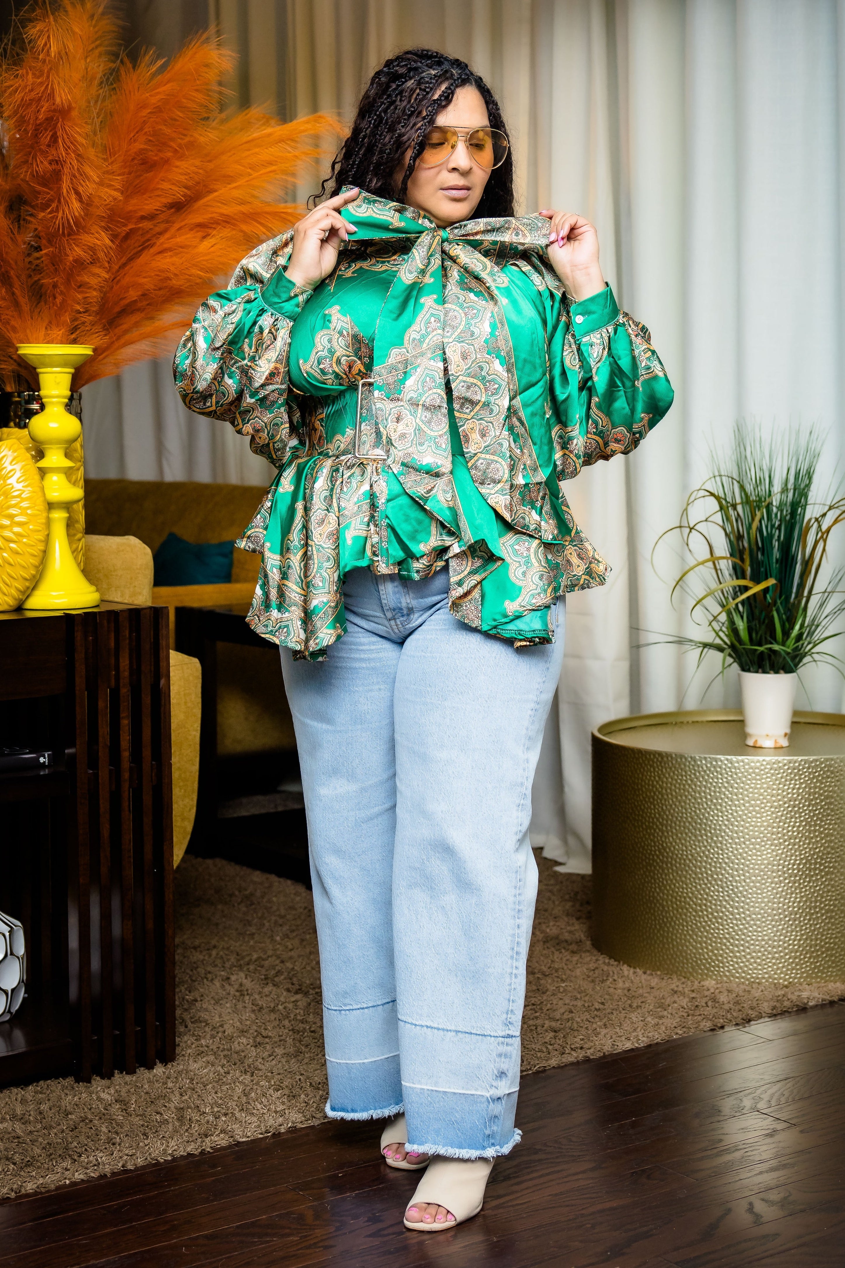 Vintage Beauty Top (Green Swirl)