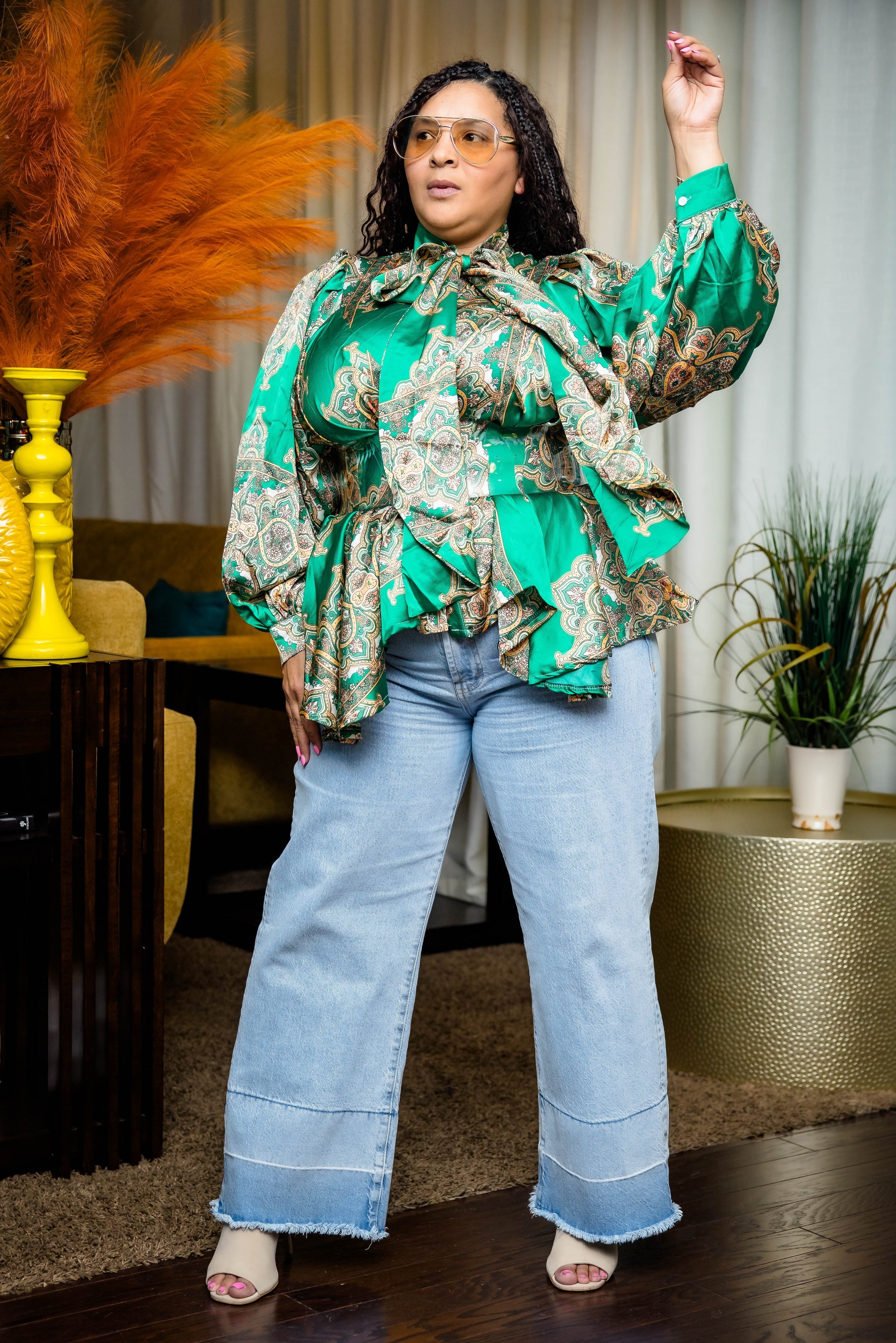 Vintage Beauty Top (Green Swirl)