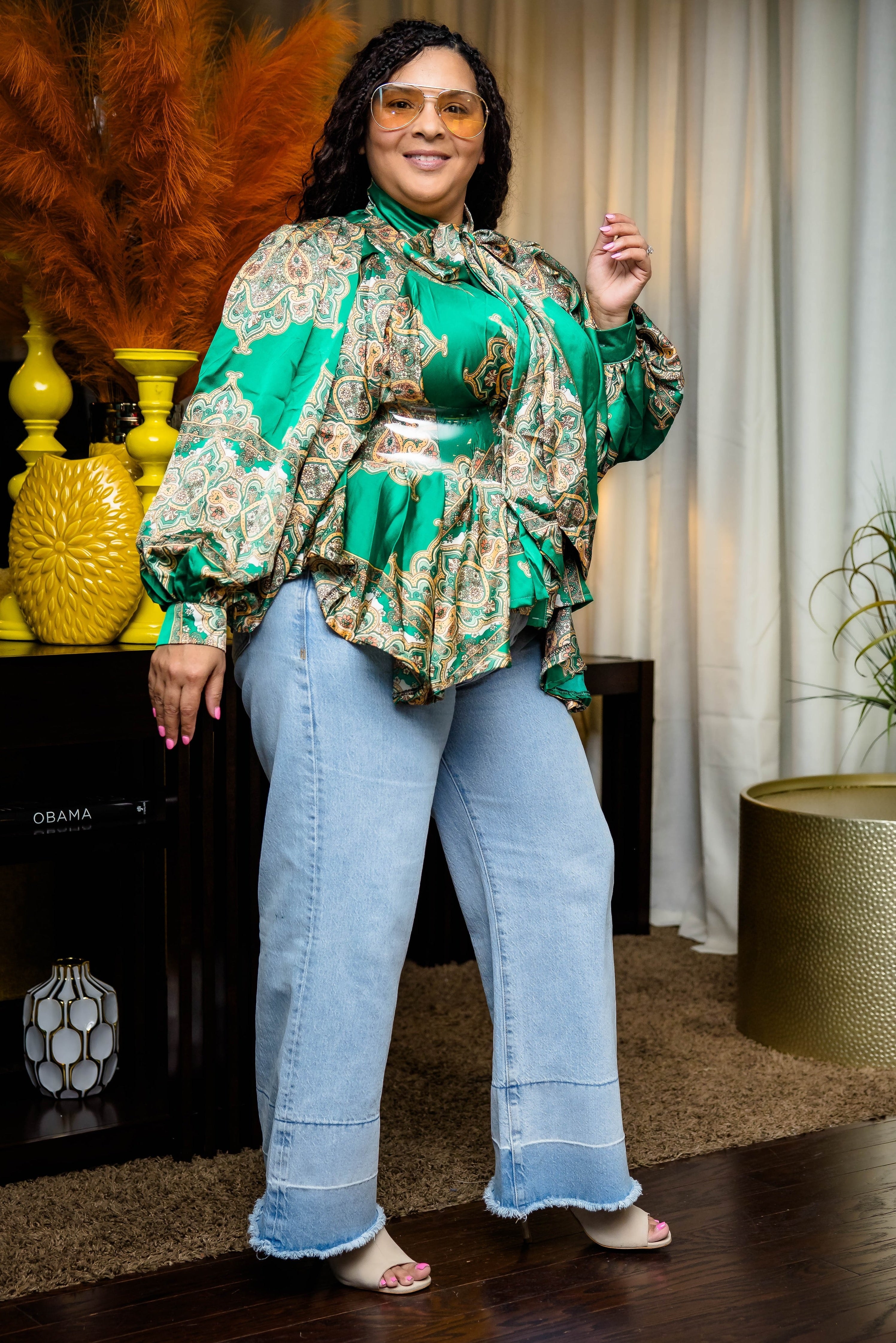 Vintage Beauty Top (Green Swirl)