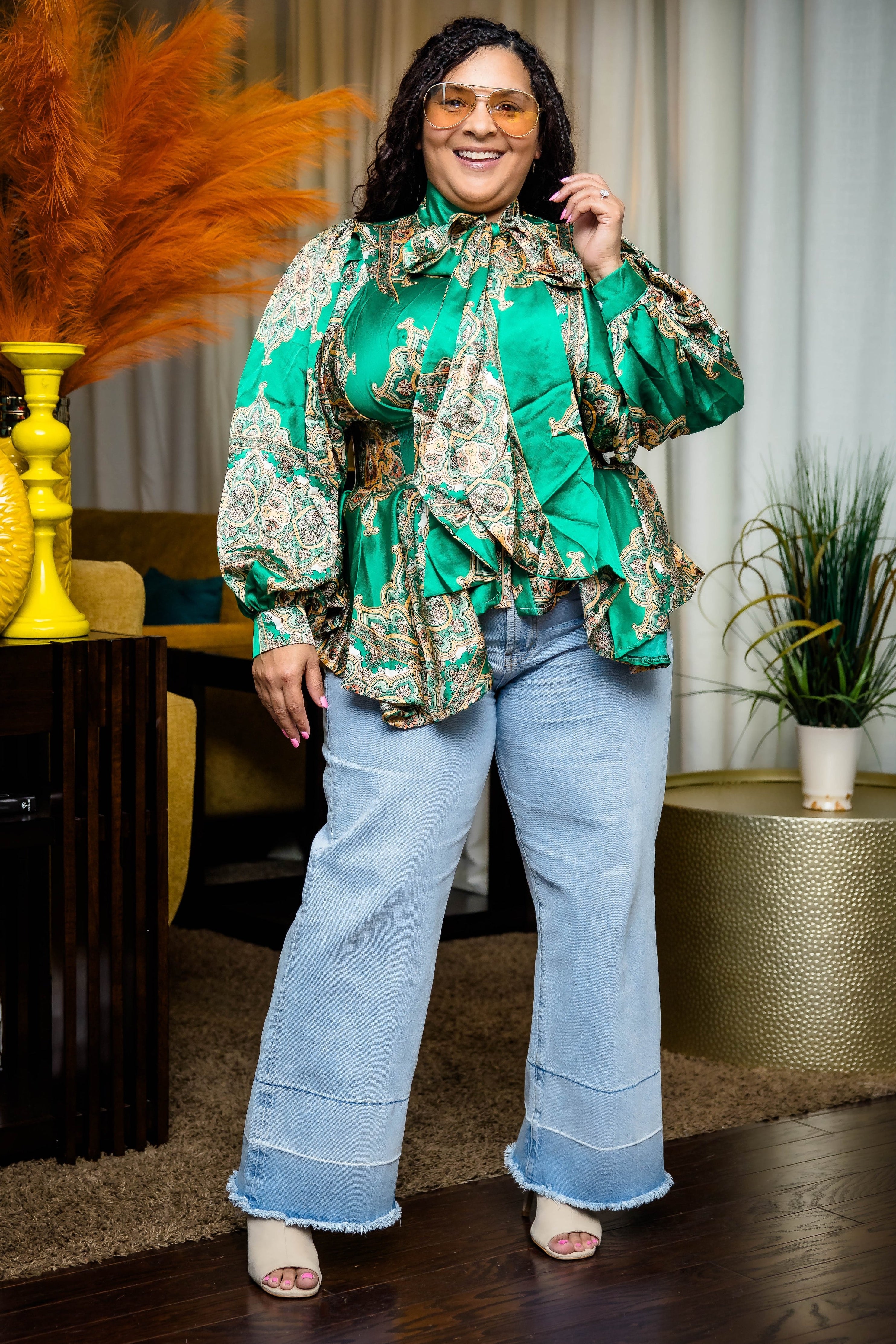 Vintage Beauty Top (Green Swirl)